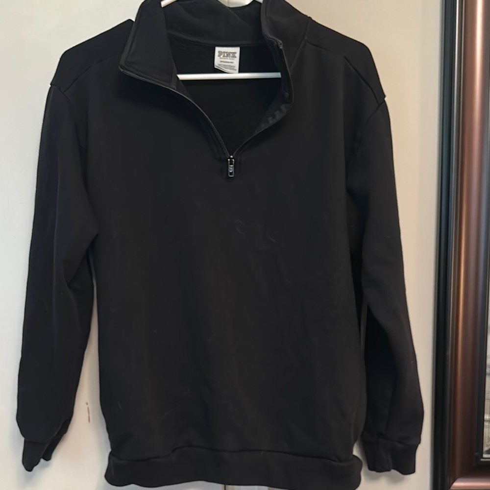 PINK Victoria's Secret Black Zip Up Sweater Casual Style